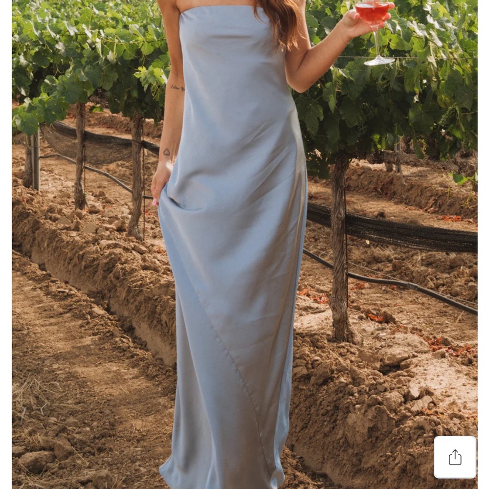 Show Me Your MuMu Strapless Light Blue Dress